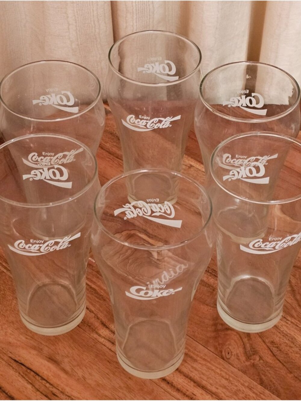Vintage Libbey Coca-Cola Glasses Set of 6 Bell Shape 16 Oz Tumblers 1970s